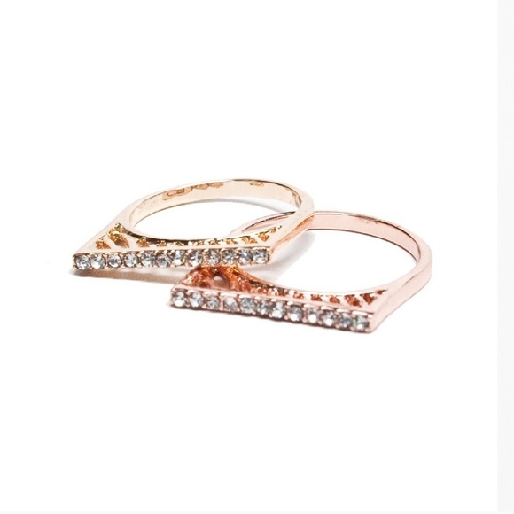 T&J Designs Jewelry - Rose Gold Pave Bar Ring T&J Designs Jewelry - Rose Gold Pave Bar Ring
